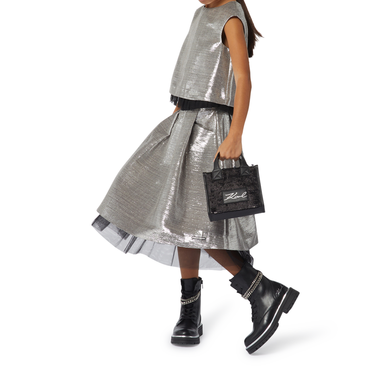 Jupe midi m&eacute;tallis&eacute;e KARL LAGERFELD KIDS 
                        FILLE