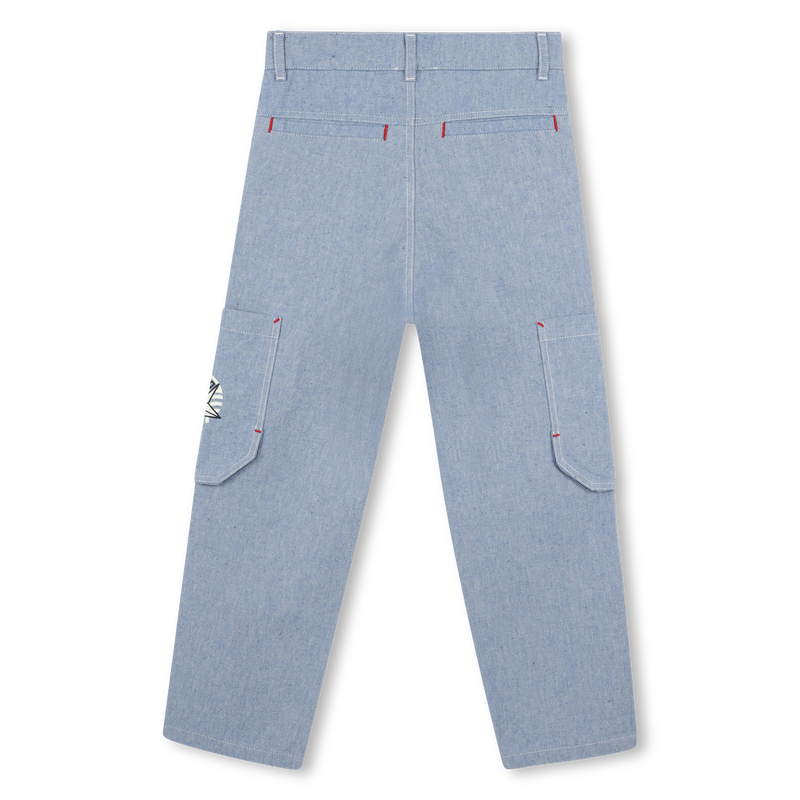 Pantalon en coton avec poches KENZO KIDS 
                        GARCON