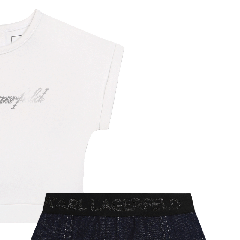 Short en jean et T-shirt KARL LAGERFELD KIDS 
                    FILLE