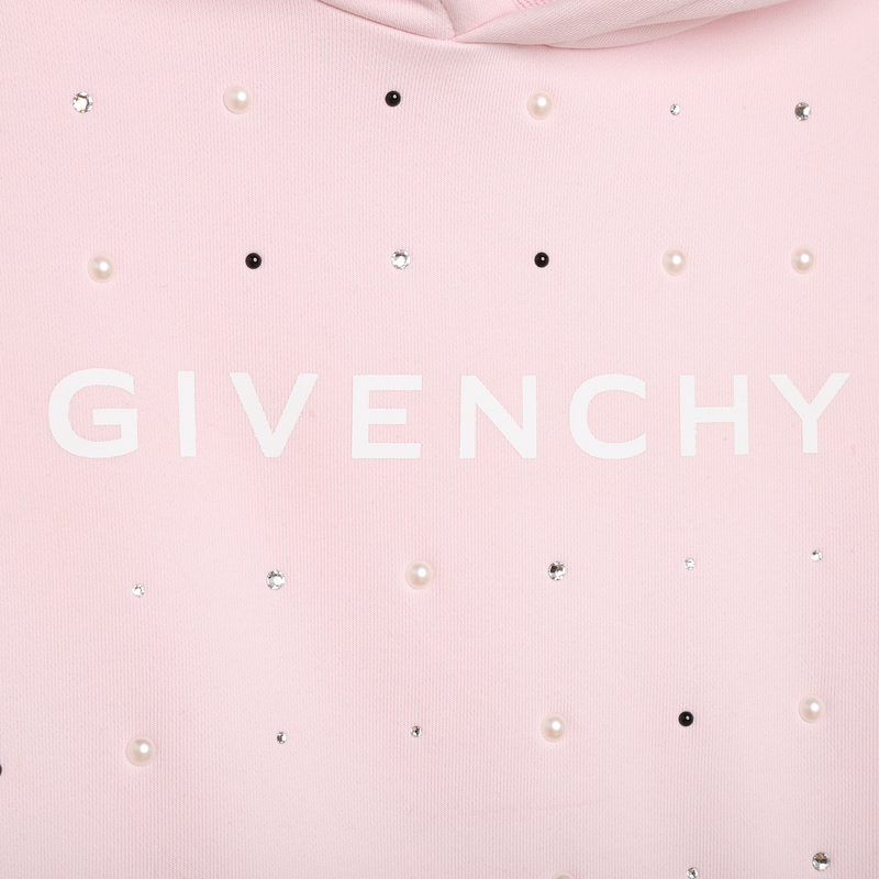 Sweat-shirt à capuche avec strass GIVENCHY 
                    FILLE
