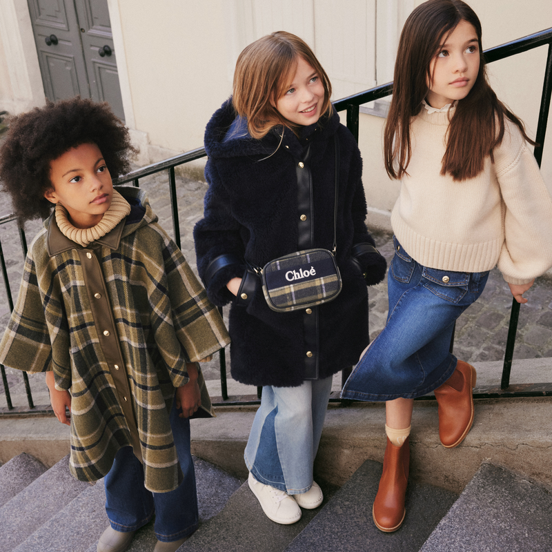 Manteau cape à carreaux CHLOE 
                    FILLE