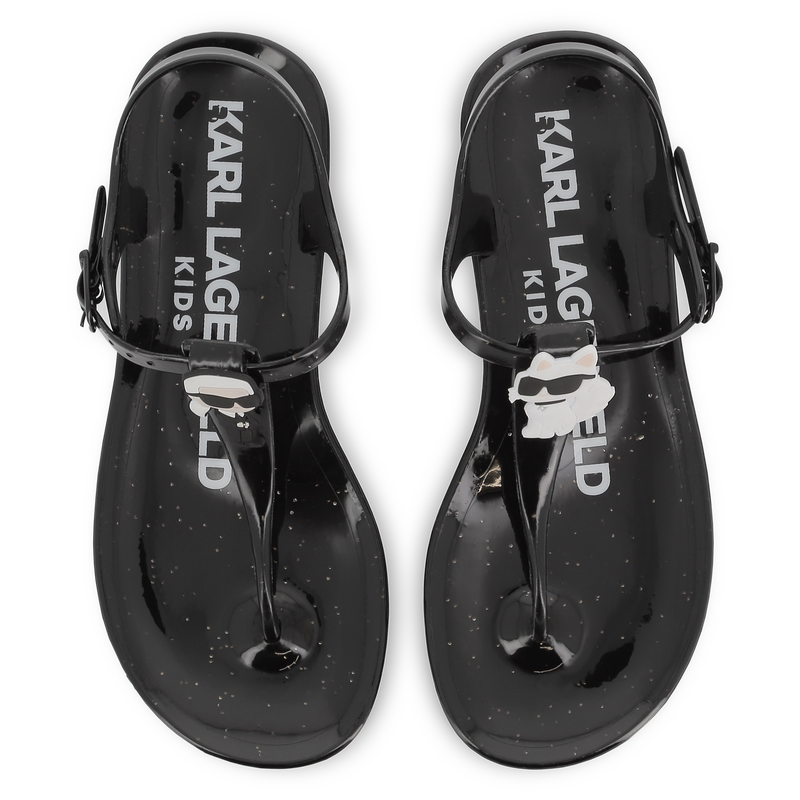 Sandales &agrave; boucles avec badge KARL LAGERFELD KIDS 
                        FILLE