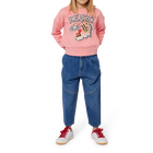 Jean avec d&eacute;coupes et plis KENZO KIDS 
                    FILLE