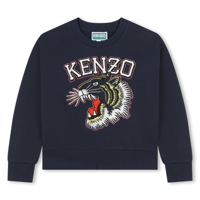 Sweat-shirt brodé en coton KENZO KIDS FILLE