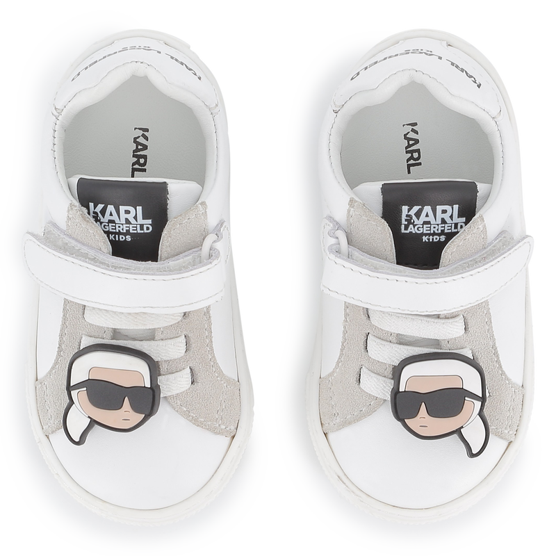 Baskets basses en cuir de vachette KARL LAGERFELD KIDS 
                    UNISEXE