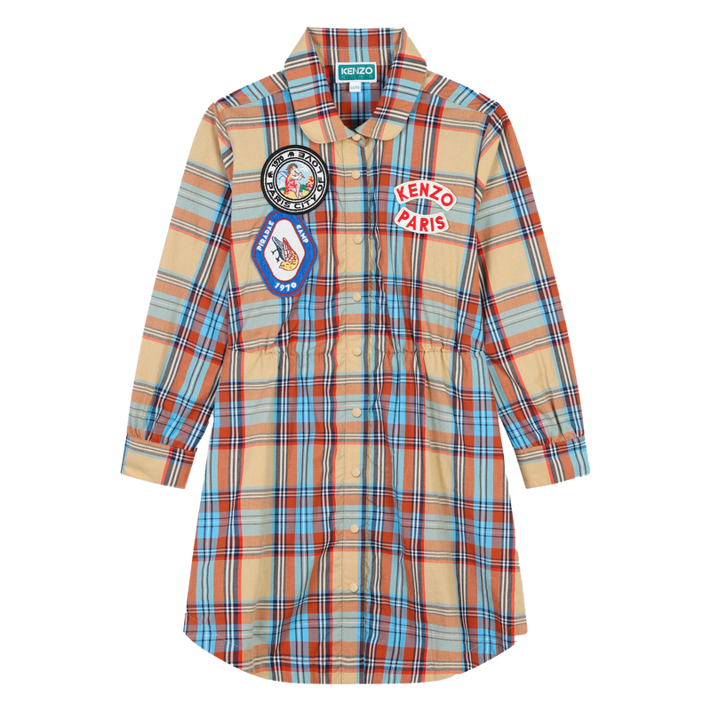Robe chemise coton à carreaux KENZO KIDS 
                    FILLE