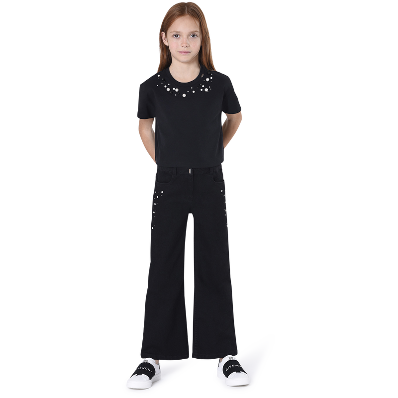Jean large perles et strass GIVENCHY 
                    FILLE