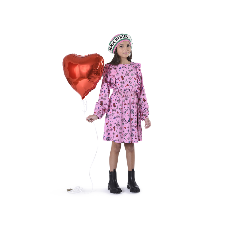 Robe à volants imprimée
