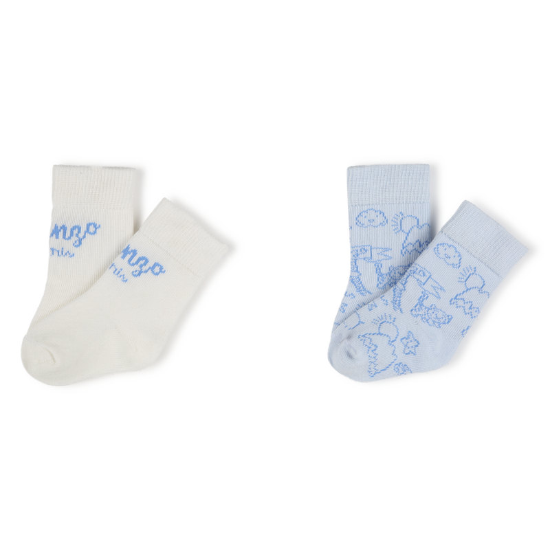 Duo de chaussettes en jacquard KENZO KIDS 
                    UNISEXE