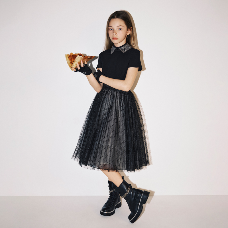 Bottines en cuir de vachette KARL LAGERFELD KIDS 
                    FILLE