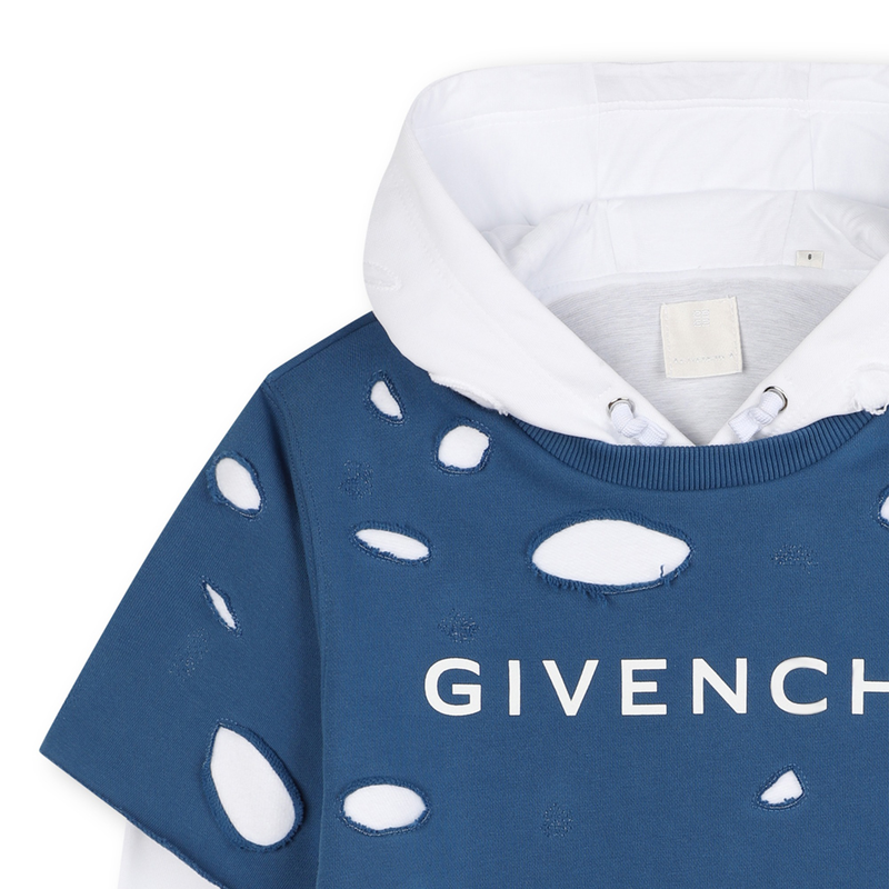 Sweat-shirt 2-en-1 effet usé GIVENCHY 
                    GARCON