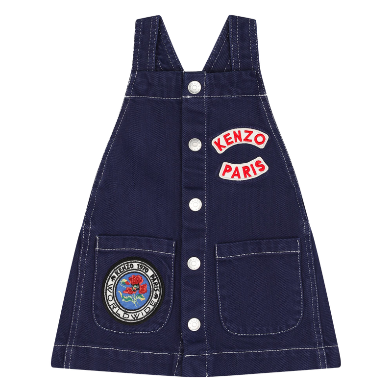Robe salopette en coton KENZO KIDS 
                    FILLE