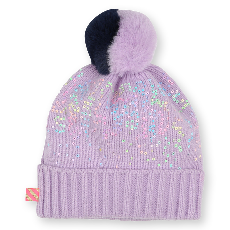 Bonnet à pompon orné de sequins BILLIEBLUSH 
                    FILLE