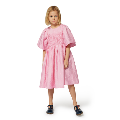 Robe brod&eacute;e en satin de coton KENZO KIDS FILLE