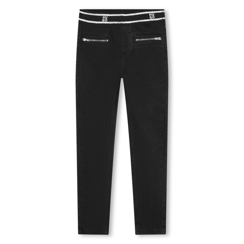 Jean moulant à taille à sigles Hugo 
                    FILLE