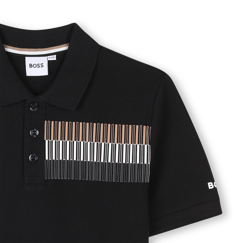 Polo droit à bande rayée BOSS 
                    GARCON