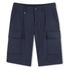 Bermuda uni avec poches, BLEU CARGO, hi-res