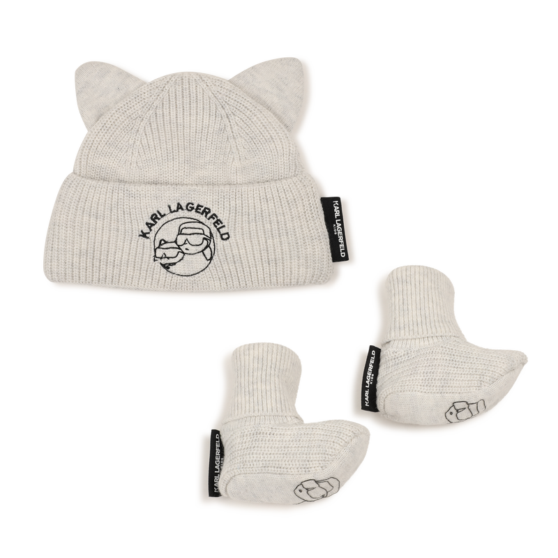 Ensemble bonnet et chaussons KARL LAGERFELD KIDS 
                        UNISEXE