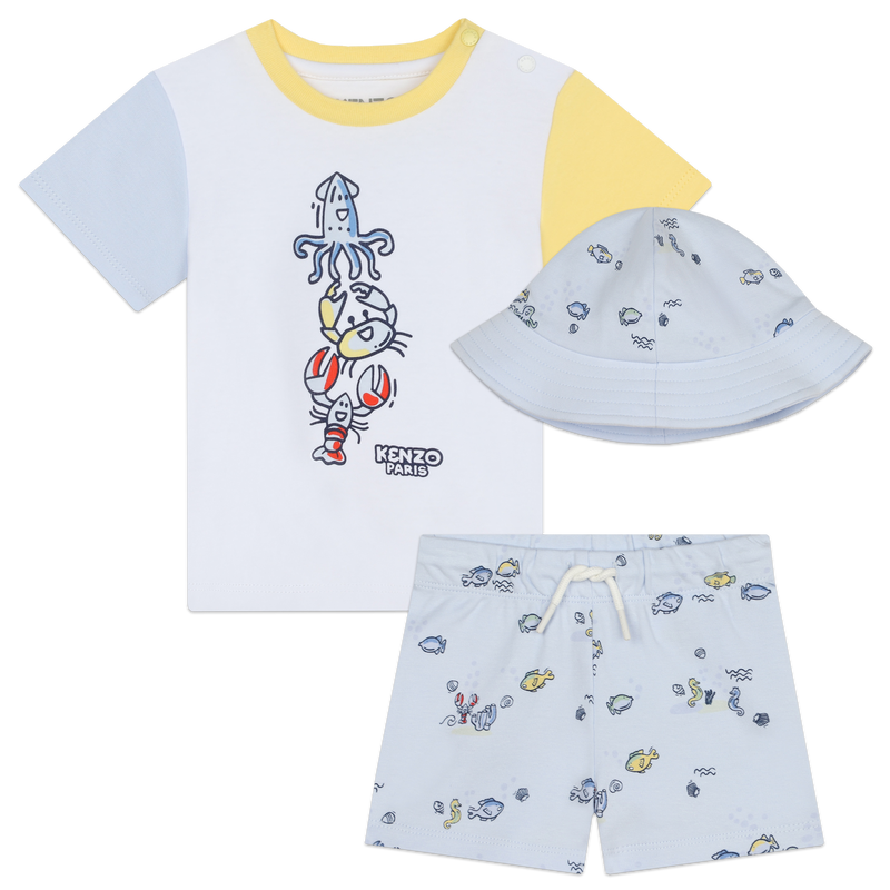 Ensemble T-shirt, short et bob KENZO KIDS 
                    GARCON