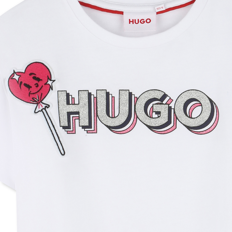 T-shirt avec patch et sigle Hugo 
                    FILLE
