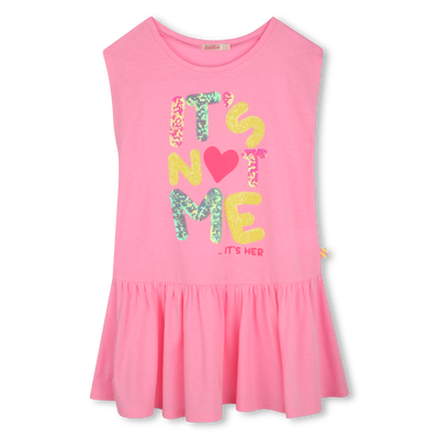 Robe Fille Été - Imprimé Fleurs Avec Noeud - Manches Volants - Taille 9-10 Ans - Rose