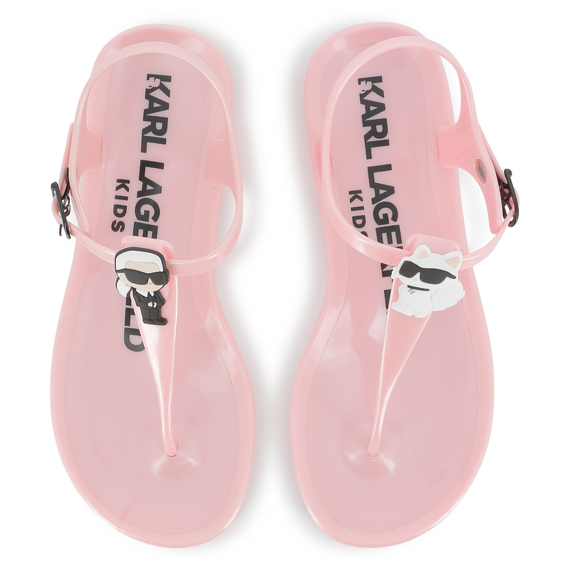 Sandales à boucles avec badge KARL LAGERFELD KIDS 
                    FILLE