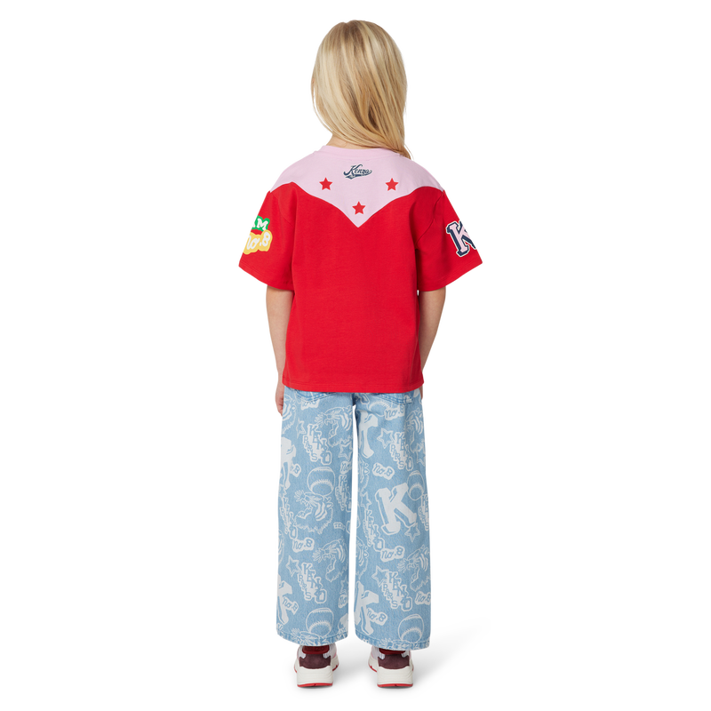 Jean imprimé en coton KENZO KIDS 
                    FILLE