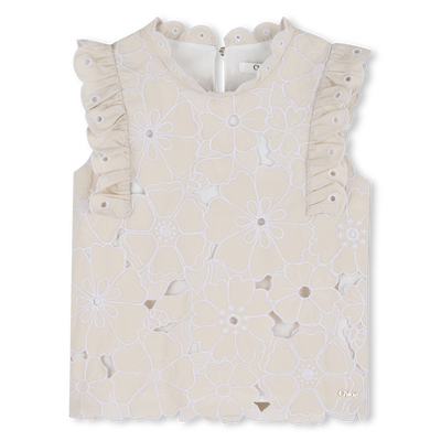 T-SHIRT BRODERIES FLORALES CHLOE FILLE