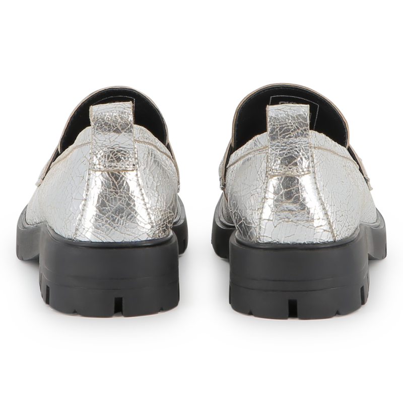 Mocassins en cuir de vachette m&eacute;tallis&eacute; DKNY 
                        FILLE