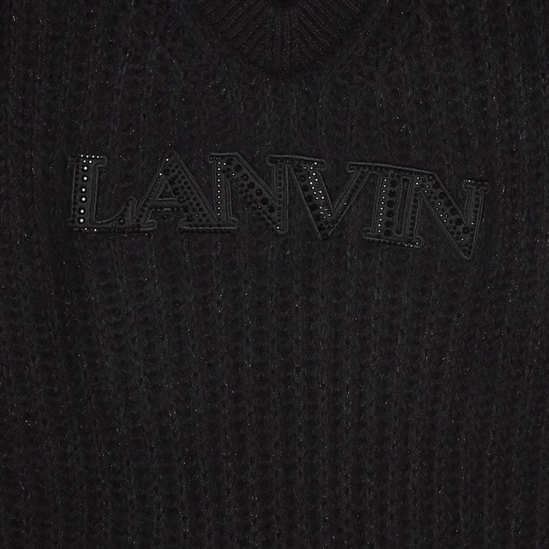 Pull à col V en tricot brodé LANVIN 
                    FILLE