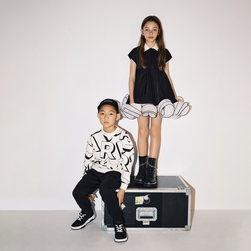 Baskets montantes en cuir de vachette KARL LAGERFELD KIDS 
                    GARCON