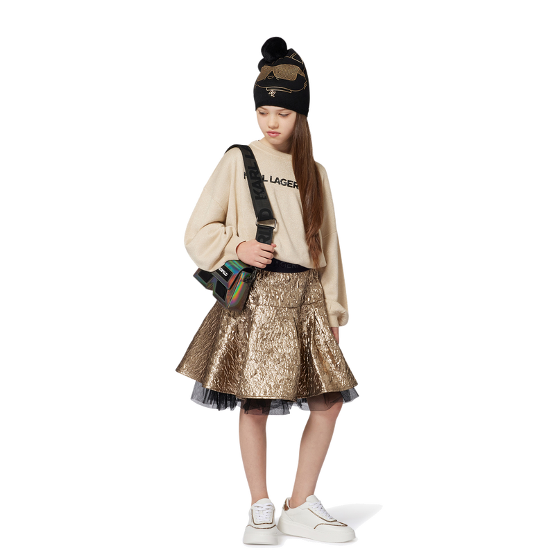Bonnet tricot à pompon KARL LAGERFELD KIDS 
                    FILLE