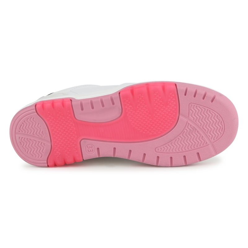 Baskets basses en cuir de vachette KARL LAGERFELD KIDS 
                    FILLE