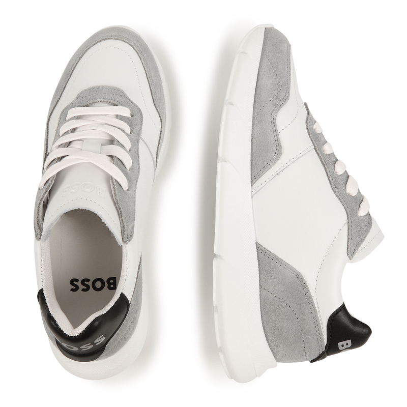 Baskets lac&eacute;es en cuir de vachette BOSS 
                        FILLE