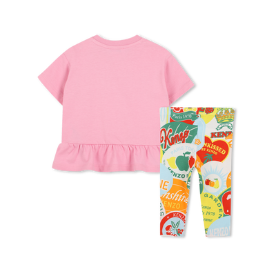 T-shirt et legging en coton KENZO KIDS FILLE