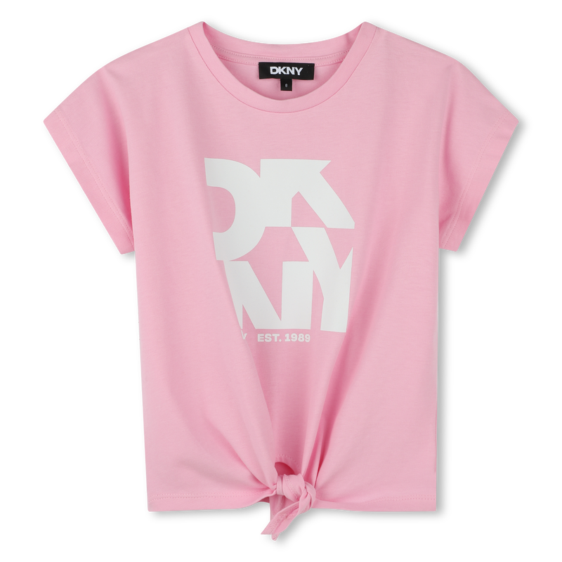 T-shirt noué en coton DKNY 
                    FILLE