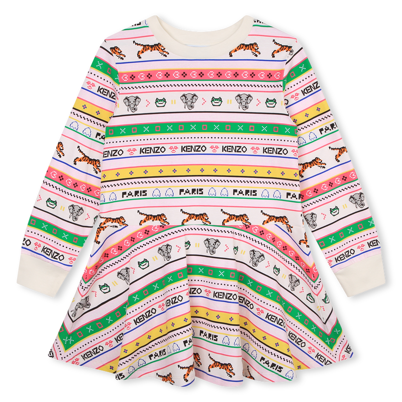 Robe manches longues en coton KENZO KIDS 
                    FILLE