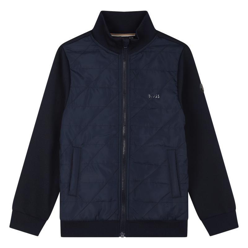 Cardigan bimatière zippé BOSS 
                    GARCON