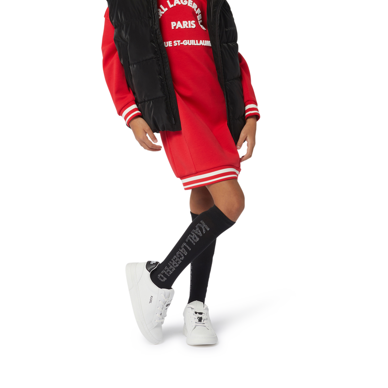 Baskets en cuir de vachette &agrave; lacets KARL LAGERFELD KIDS 
                        GARCON