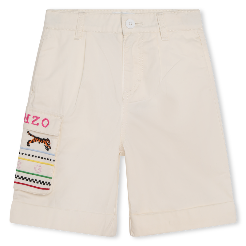 Bermuda brodé en coton KENZO KIDS 
                    FILLE