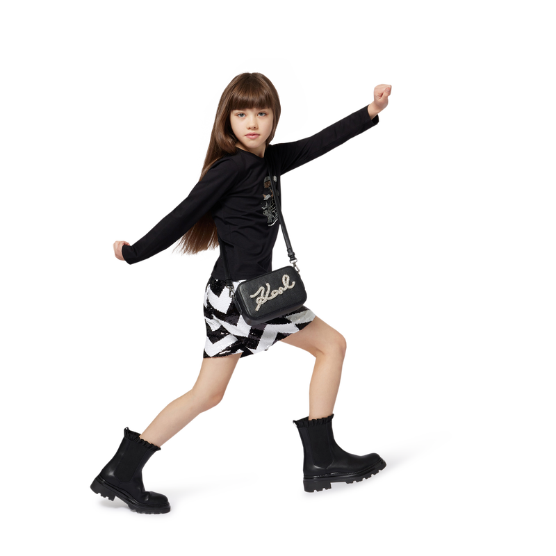 Bottine Chelsea en cuir de vachette KARL LAGERFELD KIDS 
                        FILLE