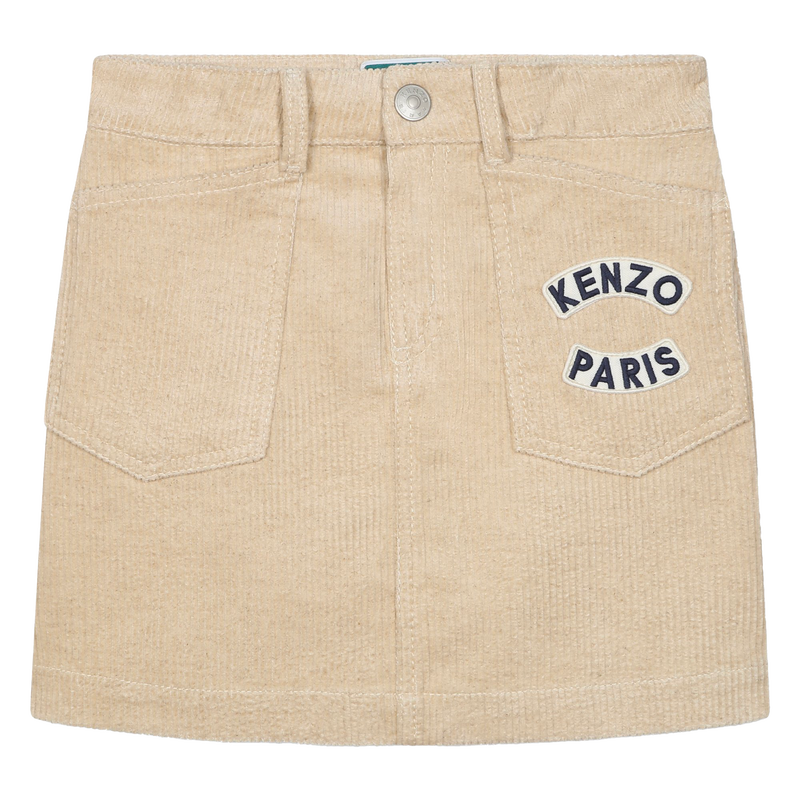Jupe droite brodée avec poches KENZO KIDS 
                    FILLE