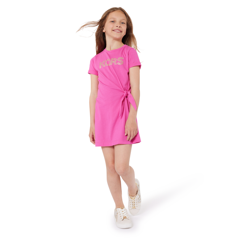 Robe nouée à manches courtes MICHAEL KORS 
                    FILLE