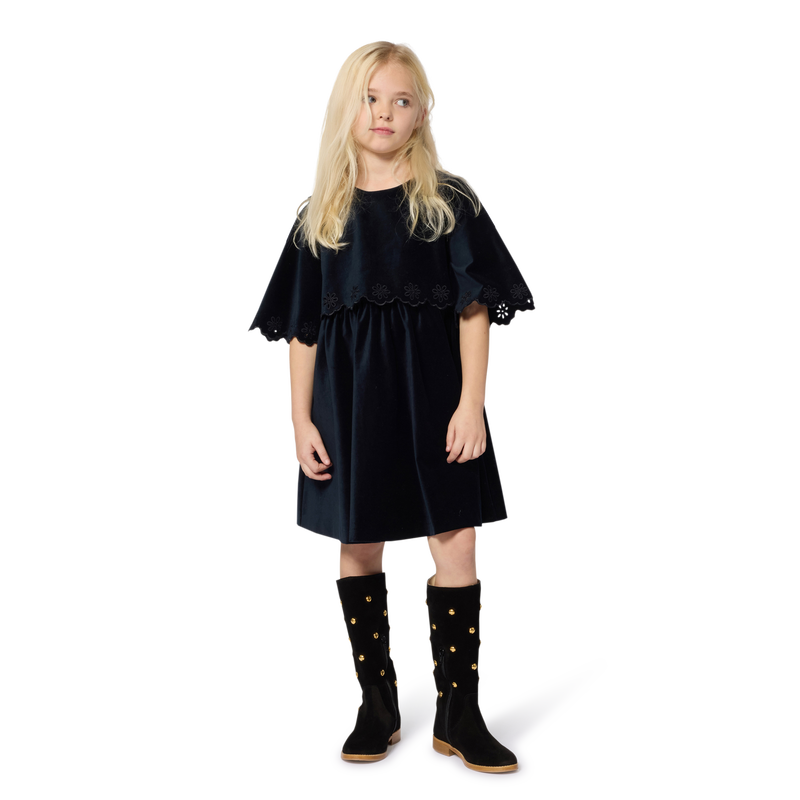 Robe avec broderies fleurs ajourées CHLOE 
                    FILLE