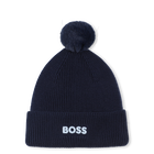 Bonnet tricot avec pompon, BLEU CARGO, hi-res