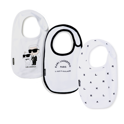 Lot de 3 bavoirs à motifs KARL LAGERFELD KIDS UNISEXE