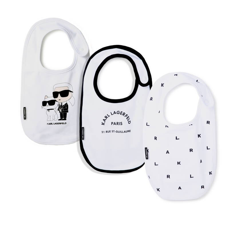 Lot de 3 bavoirs à motifs KARL LAGERFELD KIDS 
                    UNISEXE