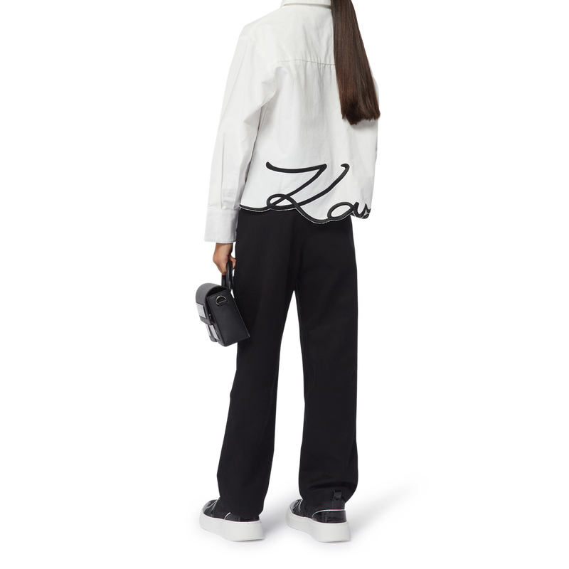 Baskets montantes en cuir de vachette KARL LAGERFELD KIDS 
                        FILLE