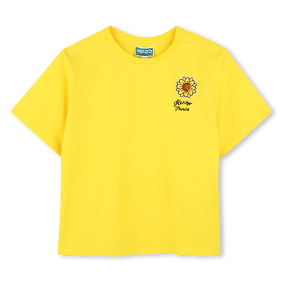 T-shirt avec badge et broderie KENZO KIDS FILLE