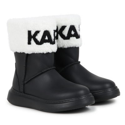 Bottines en cuir de vachette KARL LAGERFELD KIDS FILLE